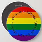 Badges - LGBT Love is Love Pride Flag Button (Voorkant /achterkant)