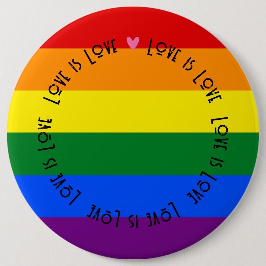 Badges - LGBT Love is Love Pride Flag Button (Voorkant)