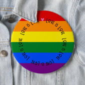 Badges - LGBT Love is Love Pride Flag Button (In situ)