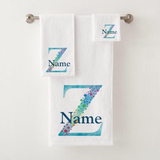 Badgeset met monogram Letter Z Bad Handdoek (Insitu)