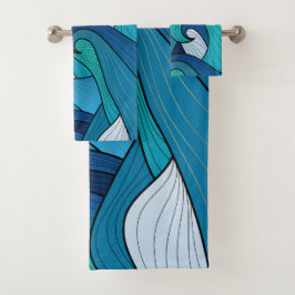 Badhanddoek - Blauwe bloem Bad Handdoek