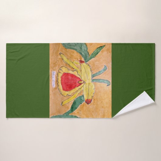 Badhanddoek met abstract botanisch ontwerp (Badhanddoek)