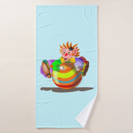 Badhanddoek met gelukkige clown (Badhanddoek)