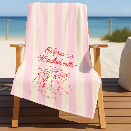 Badhanddoek roze modern strand voor vrijgezellenfe