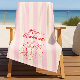 Badhanddoek roze modern strand voor vrijgezellenfe