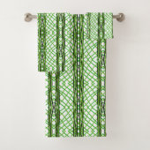 Badhanddoek set groen, zwart, wit weefsel bad handdoek (Insitu)