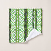 Badhanddoek set groen, zwart, wit weefsel bad handdoek (Wasdoekje)