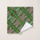 Badhanddoek set groen, zwart, wit weefsel bad handdoek (Wasdoekje)