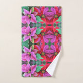 Badhanddoek Set Roze & Rode Poinsettias Bad Handdoek (Handdoek)