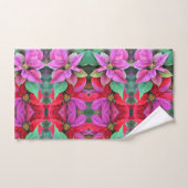 Badhanddoek Set Roze & Rode Poinsettias Bad Handdoek (Handdoek)