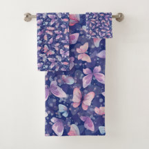 Badhanddoek set vlinderpatroon#1