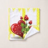 Badhanddoek Sets Bloemmotief Bad Handdoek (Wasdoekje)