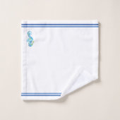 Badhanddoek Sets Seaside White Kleur met Zeepaardj Bad Handdoek (Wasdoekje)