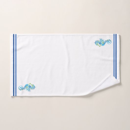 Badhanddoek Sets Seaside White Kleur met Zeepaardj Bad Handdoek (Handdoek)