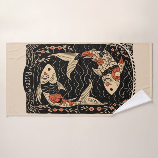 Badhanddoek Vissen Celestial Zodiac Art (Badhanddoek)