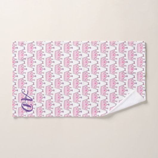 Badhanddoek & Wasdoek, Meisje, Prinses, Monogram, Bad Handdoek (Handdoek)