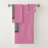 Badhanddoeken kruislings roze achtergrond bad handdoek (Insitu)