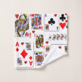 Badhanddoeken sets aas speelkaarten bad handdoek (Wasdoekje)