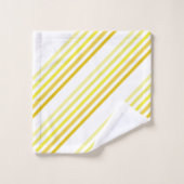 Badhanddoeken - tinten gele diagonale strepen bad handdoek (Wasdoekje)