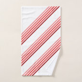 Badhanddoeken - tinten rode diagonale strepen bad handdoek (Handdoek)