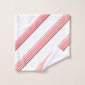 Badhanddoeken - tinten rode diagonale strepen bad handdoek (Wasdoekje)