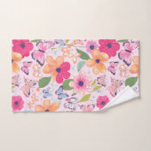 Badhanddoeken Vlinders en Bloemen, Roze Bad Handdoek (Handdoek)