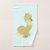 Badhanddoekenset met gele kat bad handdoek (Handdoek)