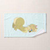 Badhanddoekenset met gele kat bad handdoek (Handdoek)