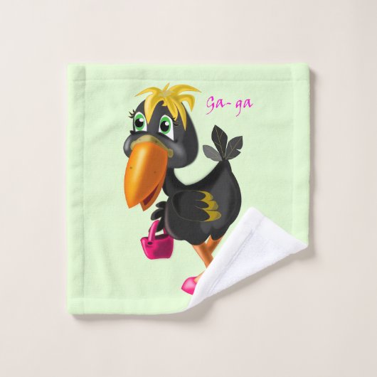 Badhanddoekenset met moderne vogel bad handdoek (Wasdoekje)