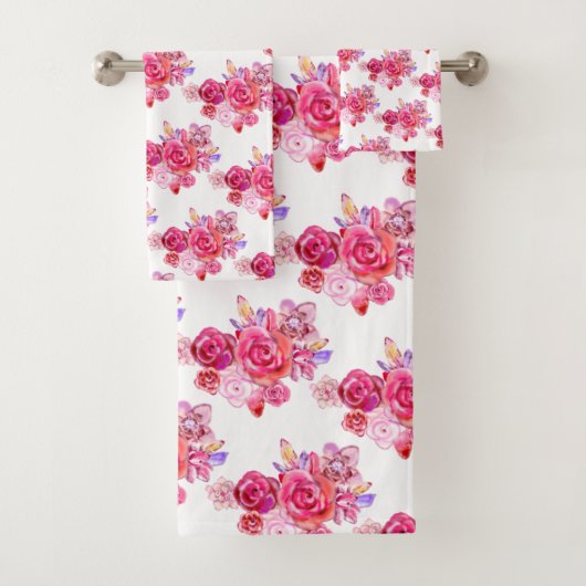 Badhanddoekenset met rozen bad handdoek (Insitu)