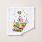 Badhanddoekensets, Twin Happy Birthday Cupcake Bad Handdoek (Wasdoekje)