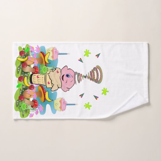 Badhanddoekensets, Twin Happy Birthday Cupcake Bad Handdoek (Handdoek)