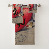 Badhanddoekensets Valentijnsdag, Retro Bad Handdoek (Insitu)