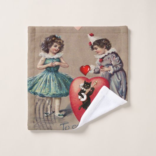 Badhanddoekensets Valentijnsdag, Retro Bad Handdoek (Wasdoekje)