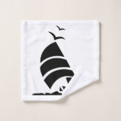Badhanddoekset " Black SailBoat " Bad Handdoek (Wasdoekje)