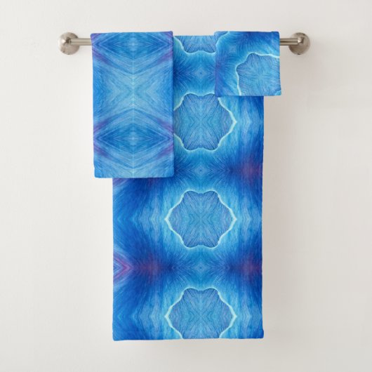 Badhanddoekset Blauw Poppy Abstract Bad Handdoek (Insitu)