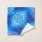 Badhanddoekset Blauw Poppy Abstract Bad Handdoek (Wasdoekje)