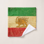 Badhanddoekset Iran Vlag Leeuw en Zonnescherm van Bad Handdoek (Wasdoekje)