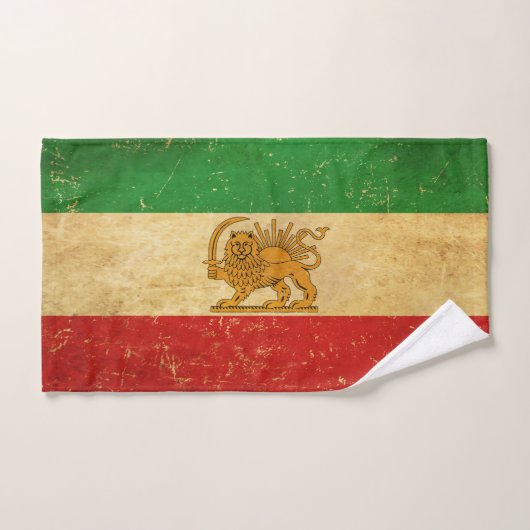 Badhanddoekset Iran Vlag Leeuw en Zonnescherm van Bad Handdoek (Handdoek)