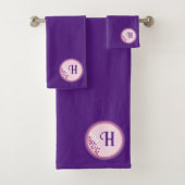 Badhanddoekset - Voeg je initiaal toe - Paarse Bad Handdoek (Insitu)