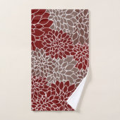 Badhanddoekset voor rode en zilveren dahlias bad handdoek (Handdoek)