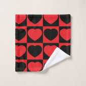 badhanddoekset voor zwarte en rode harten bad handdoek (Wasdoekje)