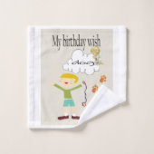 Badhanddoeksets, Gelukkige Verjaardag die voor een Bad Handdoek (Wasdoekje)