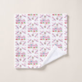 Badhanddoeksets, Happy Birthday Vieren Roze Bad Handdoek (Wasdoekje)