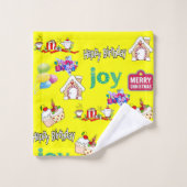 Badhanddoeksets, Happy Birthday Vrolijk kerstfeest Bad Handdoek (Wasdoekje)