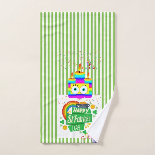 Badhanddoeksets, St. Patrick's Day Happy Birthday Bad Handdoek (Handdoek)