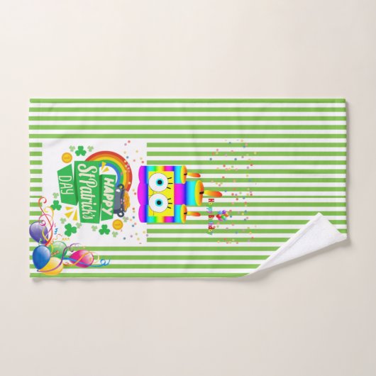 Badhanddoeksets, St. Patrick's Day Happy Birthday Bad Handdoek (Handdoek)