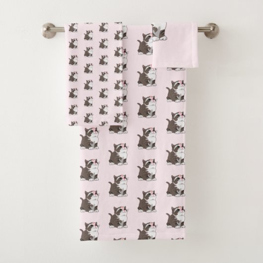 Badhandelsenset met Moppige Kittens Bad Handdoek (Insitu)