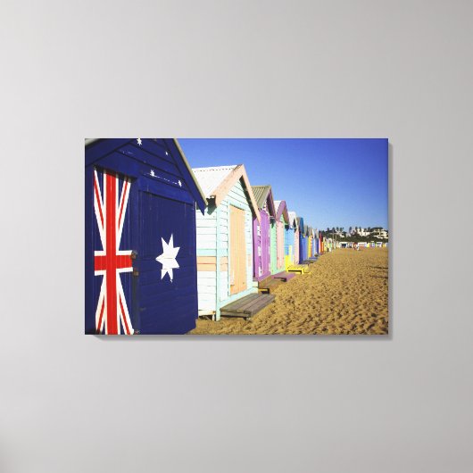 Badhokjes, Middle Brighton Beach, Port Canvas Afdruk (Voorkant)