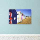 Badhokjes, Middle Brighton Beach, Port Canvas Afdruk (Insitu (Houten vloer))
